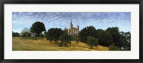 Framed Fluffy Clouds Over Royal Observatory, Greenwich Park, Greenwich, London, England Print