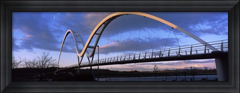 Framed Modern bridge over a river, Infinity Bridge, River Tees, Stockton-On-Tees, Cleveland, England Print