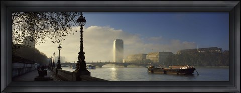 Framed Millbank Tower during fog, Lambeth, Thames River, London, England 2011 Print