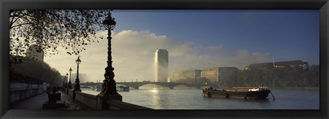 Framed Millbank Tower during fog, Lambeth, Thames River, London, England 2011 Print