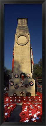 Framed Cenotaph and wreaths, Whitehall, Westminster, London, England Print