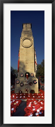 Framed Cenotaph and wreaths, Whitehall, Westminster, London, England Print