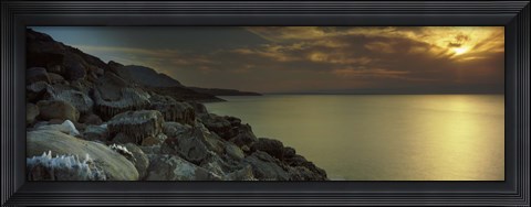 Framed Sunset over the dead sea, Arabah, Jordan Print