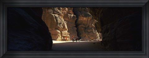 Framed Horse and cart in The Siq, Wadi Musa, Petra, Jordan Print