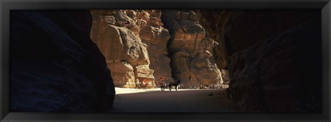 Framed Horse and cart in The Siq, Wadi Musa, Petra, Jordan Print