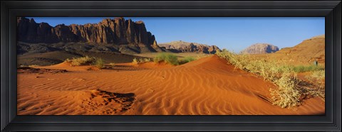 Framed Jebel Qatar from the valley floor, Wadi Rum, Jordan Print