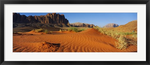 Framed Jebel Qatar from the valley floor, Wadi Rum, Jordan Print