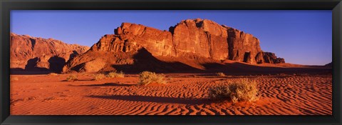 Framed Rock formations in a desert, Jebel Um Ishrin, Wadi Rum, Jordan Print