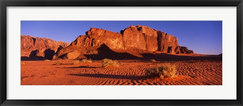 Framed Rock formations in a desert, Jebel Um Ishrin, Wadi Rum, Jordan Print