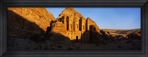 Framed Deep shadows at the monastery, Al Deir Temple, Wadi Musa, Petra, Jordan Print