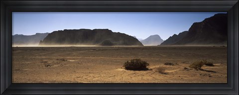 Framed Windswept desert, Wadi Rum, Jordan Print