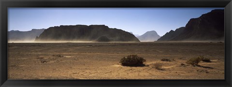 Framed Windswept desert, Wadi Rum, Jordan Print