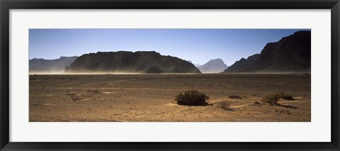 Framed Windswept desert, Wadi Rum, Jordan Print