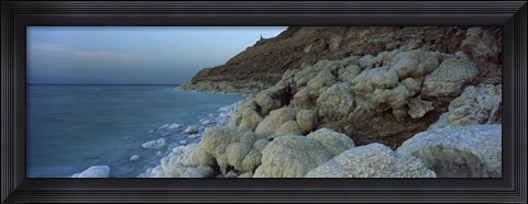 Framed Rock formations on the coast, Arabah, Jordan Print