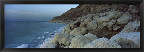Framed Rock formations on the coast, Arabah, Jordan Print