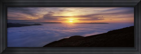 Framed Sunset over a lake, Loch Lomond, Argyll And Bute, Scotland Print