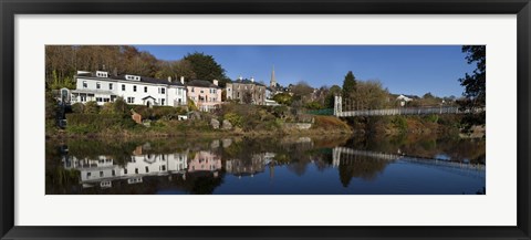 Framed Riverside Houses and Daly&#39;s Bridge over the River Lee at the Mardyke,Cork City, Ireland Print