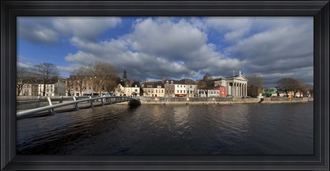 Framed Millenium Foot Bridge Over the River Lee,St Annes Church Behind, And St Mary&#39;s Church (right),Cork City, Ireland Print
