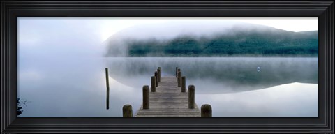 Framed Fog over a lake, St. Mary's Loch, Scotland Print