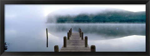 Framed Fog over a lake, St. Mary&#39;s Loch, Scotland Print