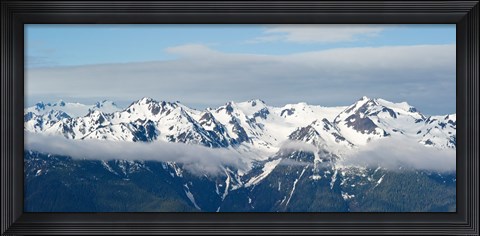 Framed Snow covered mountains, Hurricane Ridge, Olympic National Park, Washington State, USA Print