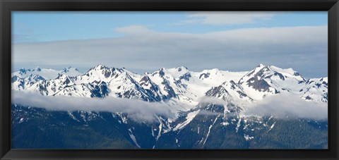 Framed Snow covered mountains, Hurricane Ridge, Olympic National Park, Washington State, USA Print