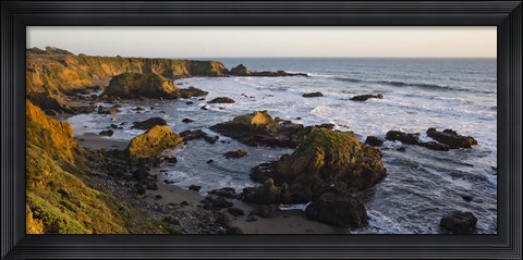 Framed Rocks on the coast, Cambria, San Luis Obispo County, California, USA Print