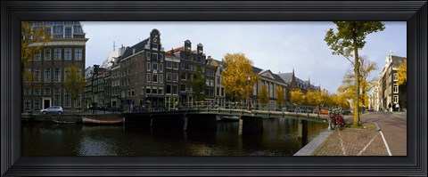 Framed Bridge Over a Canal, Amsterdam, Netherlands Print