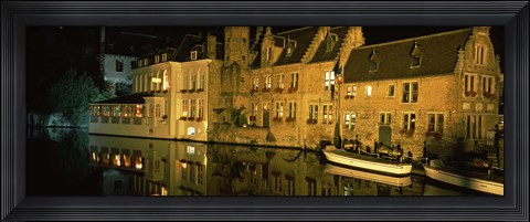 Framed Houses at the waterfront, Bruges, Flanders, Belgium Print