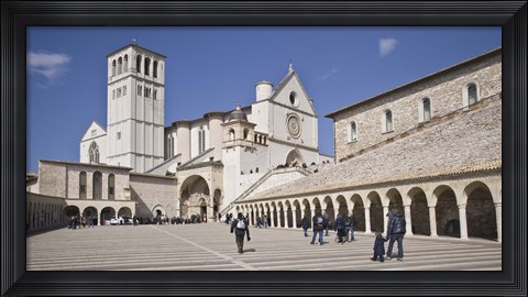 Framed Tourists at a church, Basilica of San Francesco D&#39;Assisi, Assisi, Perugia Province, Umbria, Italy Print