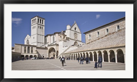 Framed Tourists at a church, Basilica of San Francesco D&#39;Assisi, Assisi, Perugia Province, Umbria, Italy Print