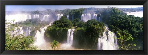 Framed Landscape of floodwaters at Iguacu Falls, Brazil Print