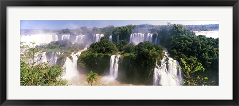 Framed Landscape of floodwaters at Iguacu Falls, Brazil Print