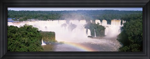 Framed Aerial view of the Iguacu Falls, Brazil Print