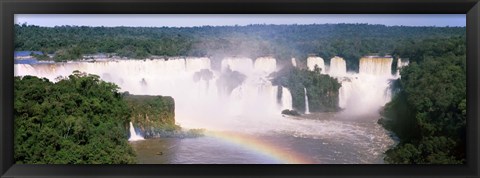 Framed Aerial view of the Iguacu Falls, Brazil Print