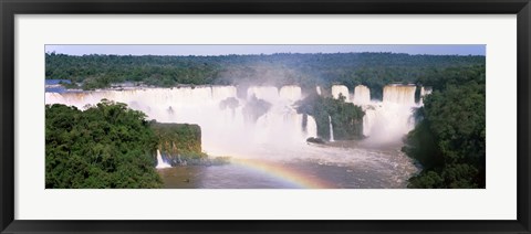 Framed Aerial view of the Iguacu Falls, Brazil Print