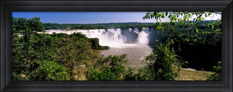 Framed Floodwaters cascading into the river at Iguacu Falls, Brazil Print