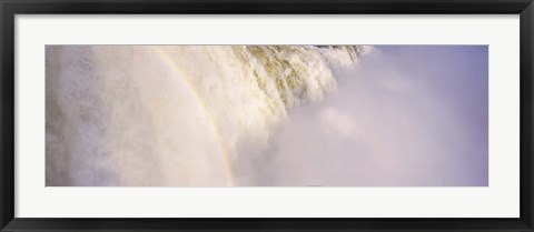 Framed Mist rising from Iguacu Falls, Brazil Print