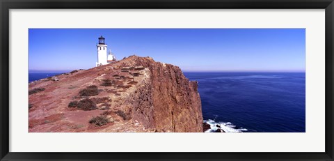 Framed Lighthouse at a coast, Anacapa Island Lighthouse, Anacapa Island, California, USA Print