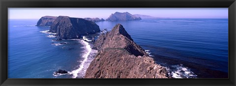 Framed Islands in the ocean, Anacapa Island, Santa Cruz Island, California, USA Print