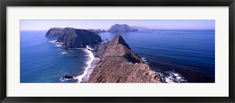 Framed Islands in the ocean, Anacapa Island, Santa Cruz Island, California, USA Print