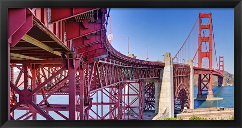 Framed High dynamic range panorama showing structural supports for the bridge, Golden Gate Bridge, San Francisco, California, USA Print