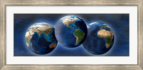 Framed Three earths Print