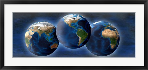 Framed Three earths Print