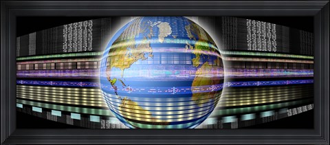 Framed Earth in digital steam Print