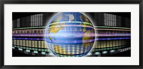 Framed Earth in digital steam Print