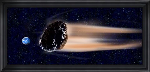 Framed Meteor coming at earth Print