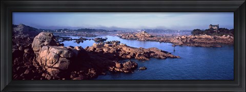 Framed Ploumanac&#39;h Harbour, Cote de Granit Rose, Ploumanach, Perros-Guirec, Cotes-D&#39;Armor, Brittany, France Print
