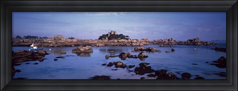 Framed Costaeres Castle, Cote de Granit Rose, Ploumanach, Perros-Guirec, Cotes-D&#39;Armor, Brittany, France Print