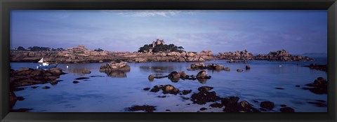 Framed Costaeres Castle, Cote de Granit Rose, Ploumanach, Perros-Guirec, Cotes-D&#39;Armor, Brittany, France Print